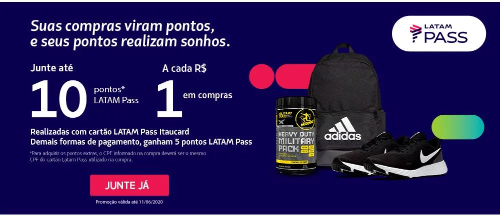 Latam Pass oferece até 10 pontos a cada real gasto na Netshoes